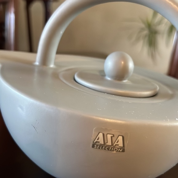 AZA Modern Teapot made in Portugal color light gray Ceramic Teapot - Picture 5 of 15